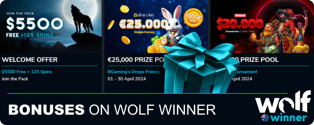 Bonus Up to AUD 5,500 plus 125 Free Spins